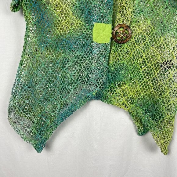 Vintage Kaktus Green Boho Mesh Layering Vest - Women’s XL - Picture 5 of 9